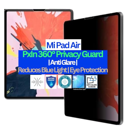 Image of Pxin Tablet Privacy Guard compatible with Mi Pad Air | Screen protector | Anti-Glare | Blue light filter | 360 degree Anti Spy | Eye Protection