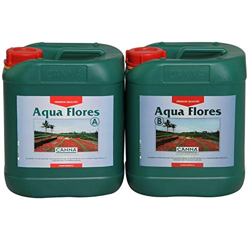 CANNA Aqua Flores A+B Flower Bloom Plant Nutrients Hydroponics 1, 5 & 10 Litre (5 Litre A+B)