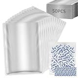 50 Pack 1 Gallon Mylar Bags for Food Storage with Oxygen Absorbers for Rice, Grains, Coffee Beans and Emergency Long Term Food Storage