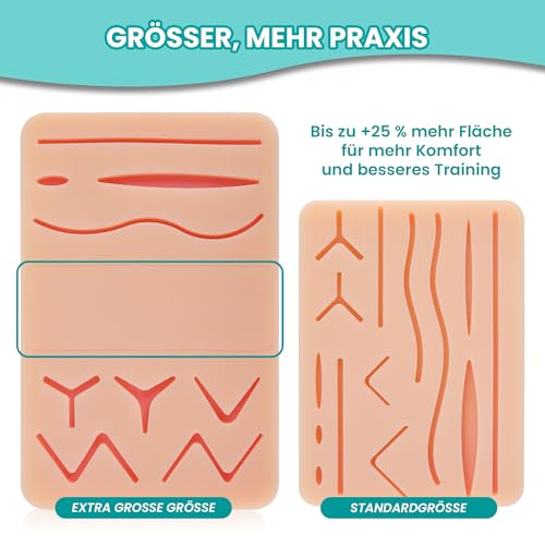 Dimedsion Nahtset mit Ultra-Realistischem Silikonpad – Nahttraining Set für Medizinstudenten mit E-Learning, Komplettes Übungsset, Geschenk für Medizin Studenten