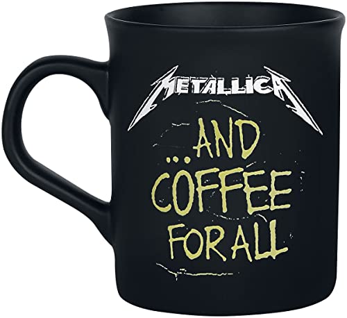 Metallica And Coffee For All Unisex Tasse mattschwarz Keramik 0,3 l Band-Merch, Bands Cover