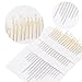 2 Sizes Imitated Wood Rectangle Round Embroidery Hoop Set Plastic Circle Cross Stitch Hoop Rings for DIY Craft Sewing,Including 16pcs Gold Eye Sewing Needles