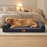Sytopia Orthopedic Sofa Dog Bed for Extra Large Dogs, Waterproof Foam Pet Couch Bed with Sides, Egg Crate Foam, Removable Washable Cover, 42x30 Inch, Dark Grey