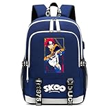 HGADXVBE SK8 The Infi-nity Anime Mochila, Mochila Animados de Capacidad Grande, Libros Bolsas de Ligera para Niños y Niñas, Escolares(Blue)