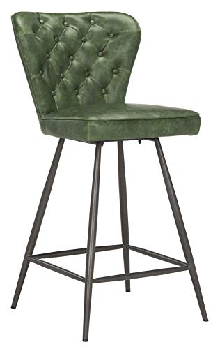 Safavieh Home Collection Ashby Mid-Century Modern Green Tufted Swivel 26-Inch Counter Stool (Set Of 2) #TOP5