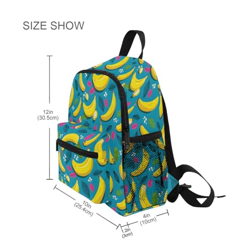 panksolu Cute Yellow Banana Toddler Backpack for Boys Girls,Kid Backpack with Chest Clip and Name Tag, M4