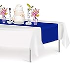 Navy Blue 12 Pack Premium Disposable Plastic Table Runner 14 x 108 Inch. Decorative Table Runner for Dinner Parties & Events By Grandipity