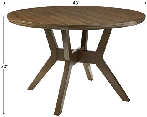 Homes: Inside + Out Jenka Gray Jenak Mid-Century Modern Round Dining Table #TOP5