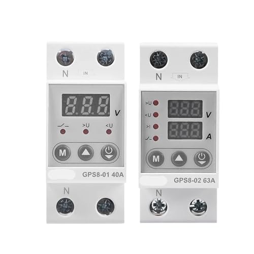 Protector de sobrecorriente GPS8 para riel DIN dispositivo contra sobretensión 220V 63A 5
