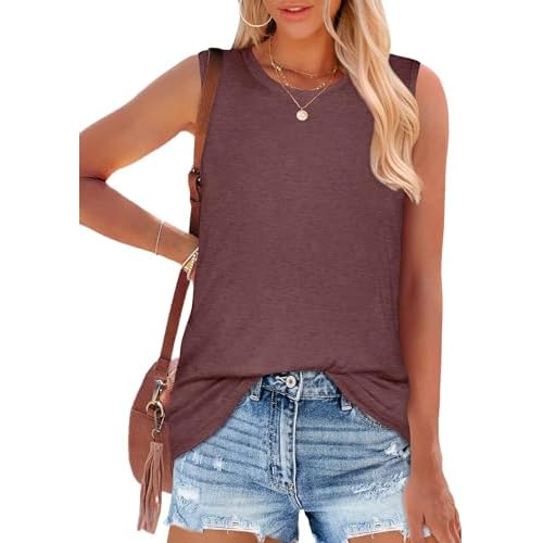 Women Summer Tops Sleeveless Tank Floral Casual Cute Loose Fit Cute T-Shirt Tunic 2026
