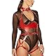 AMZII Punk Harness Damen Leder Brustgurte mit Halsband Frauen Sex,BDSMs Dessous Damen Sexy Unterwäsche Frauen Sexy Set,Einstellbare Gothic Kleidung Frau Reizwäsche Fetisch Lingerie (Rot 1)