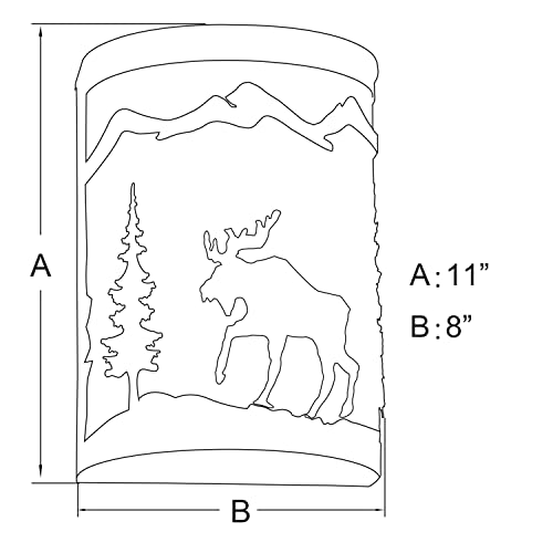 Vaxcel Yellowstone 1 Light Bronze Rustic Moose Tree Flush Indoor Outdoor Wall Sconce #TOP7