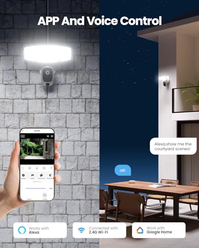 Olafus Floodlight Camera Outdoor – 2K QHD Security Cam with Motion-Activated Flood Lights, Custom Detection Zones, Color Night Vision, 2-Way Talk & 55W Dimmable Lighting White - image 5