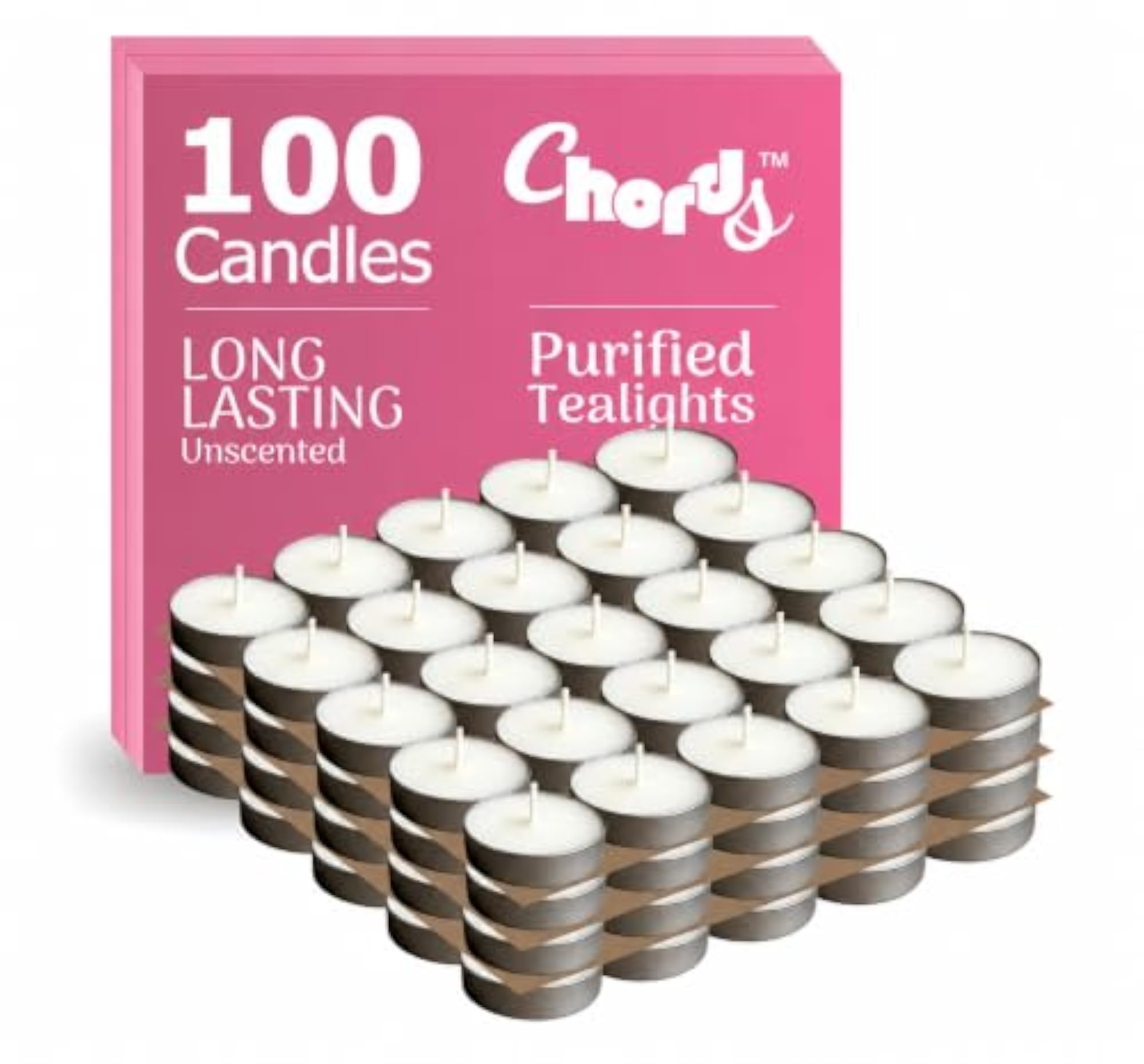 Tealight Candles, White, Pack of 100