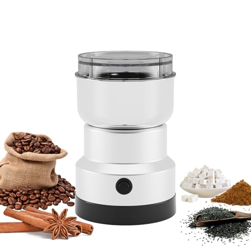 Portable Spice Grinder for Coffee Bean Spices and Seeds Electric Grinder with Stainless Steel Blades for Home Use (Silvery)