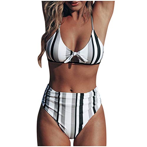 Preisvergleich Produktbild Damen hoch taillierte Bikinis Set Zweiteilige Badeanzüge Farbblock Dreieck Schwimmen Kostüme Damen Sexy Badeanzug Print Rucksack Badeanzug Bikini Damen hoch taillierte Bikinis Rüschen Badeanzug