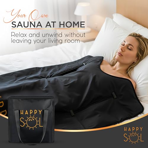 Image of Happy Sol Far Infrared Sauna Blanket for Home, Portable Infrared Sauna Blanket for Therapy, Convenient Arm Holes, Sauna Blanket for Detox, Suitable for Relaxation and Exercise Recovery, Very Low EMF