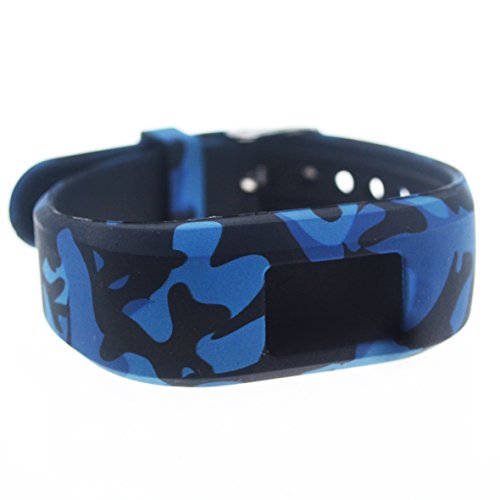 Tencloud For Garmin Vivofit 3/Vivofit Jr. Tracker Replacement Soft Silicone Colorful Floral Pattern Bands [Fit Wrist 6.1In~8.7In] (Three Soldiers) #TOP4