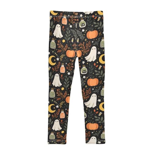 senya Girls Printed Leggings Yoga Pants Leaf Ghost Pumpkin Potion Pattern for Kids in 4t to 10 Years, 4T2