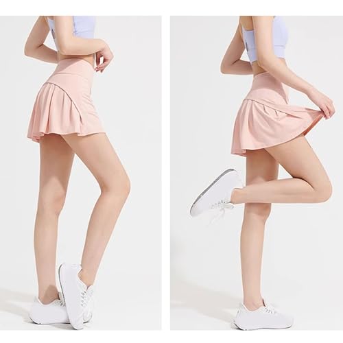 Bestgift Saia de tênis de corrida curta feminina fitness calça verão cintura alta respirável esporte