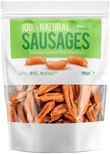 Sausages For Dogs - Healthy Delicious Snack - 100% Natural Dog Training Treats - Semi Moist Air Dried Chipolatas - High In Protein - Tasty Dog Food Snack For Adult & Puppy Dogs (1)