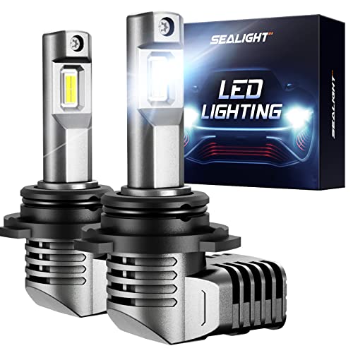 Sealight 9005/Hb3 Led Headlight Bulbs 20000 Lumens, 6500K Cool White 600% Brightness 9005 Led Bulb, 1:1 Size Design Led Replacement Kit, Ture Plug-N-Play, Ip68 With Fan, Pack Of 2 #TOP2
