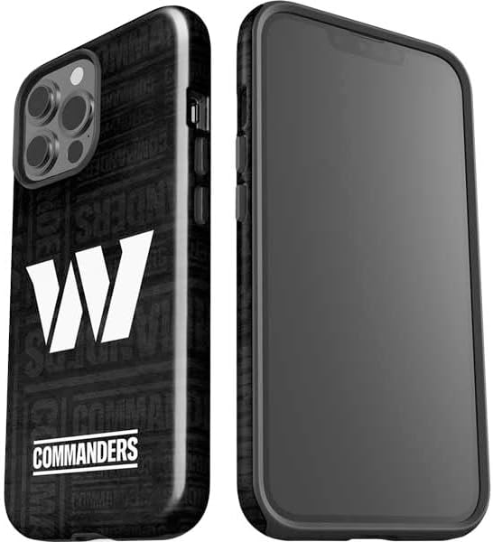 Skinit Impact Phone Case Compatible with iPhone 15 Pro Max - Officially Licensed NFL Washington Commanders Black and White Design