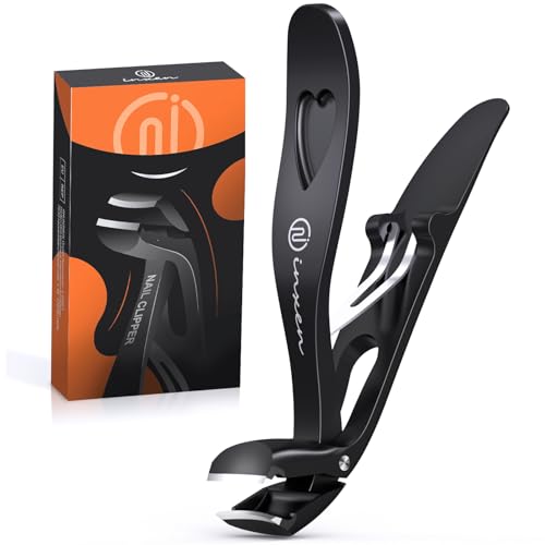Nail Clippers for Thick Nails, Large German Nail Clippers for Men Women, Heavy Duty Wide Jaw Opening Toenail Clippers for Strong Toenails,Stainless Steel Nail Cutter with Catcher