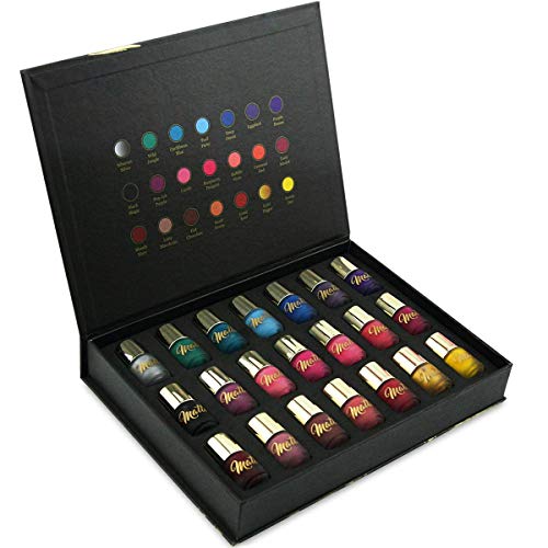 Matt Nagellack Set 21 Nagellack 21 Verschiedene Farbtöne Luxus Schwarz & Goldene Box – Bild 5