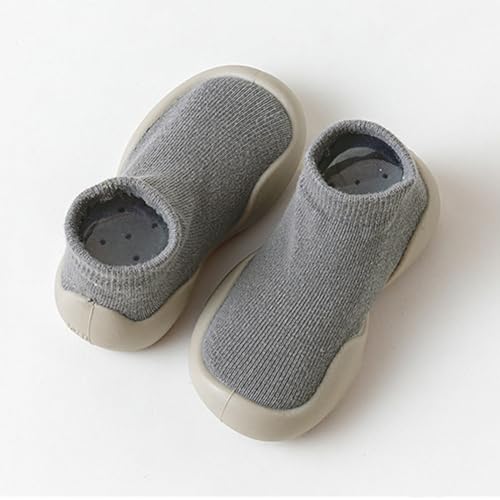Unisex Baby Boys Girls Sneaker Baby Socks and Shoes Children's Floor Socks Spring Baby Home Baby Shoes (Grey, 8 Toddler)2