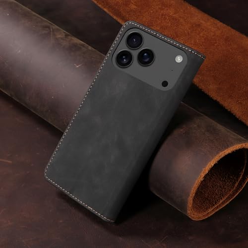 Étui portefeuille iPhone 17 Pro Max noir avec béquille intégrée - 6