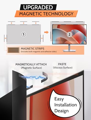 Filtre de confidentialité anti-espion 16:9 de 61 cm réutilisable amovible pour moniteur