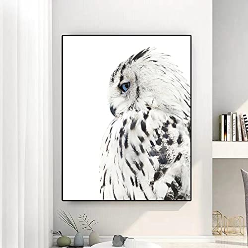 Toile hibou moderne 60x90cm sans cadre décoration salon