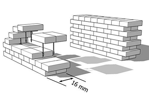 ALEA Mosaik Backsteine, Ziegel, 16x8x4mm, für Modellbau,. 500 echte Ziegel,
