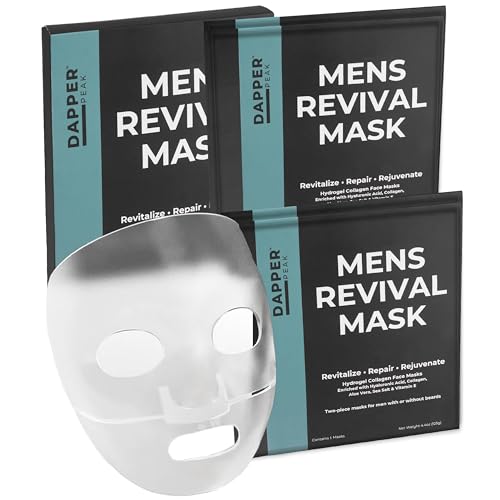 Mens Revival Mask|2pc Hydrating Hydrogel Mens Face Mask with Hydrolyzed ...