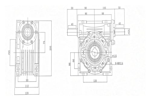 Reductor de gusano NRV075VS para solucionar giros de transmisión a 90 grados 3