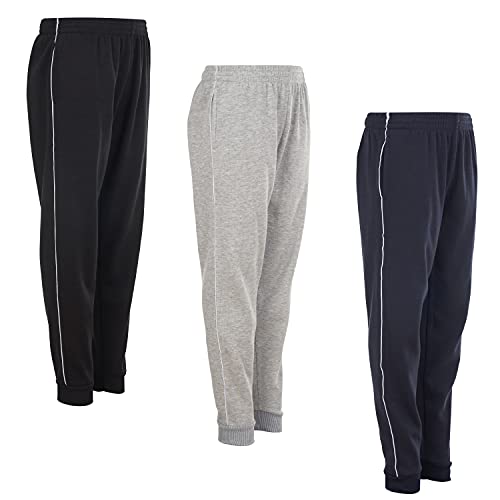 Power Forward Boys Youth Warm Fleece Elastic Waist Joggers Sweatpants 3 Pack