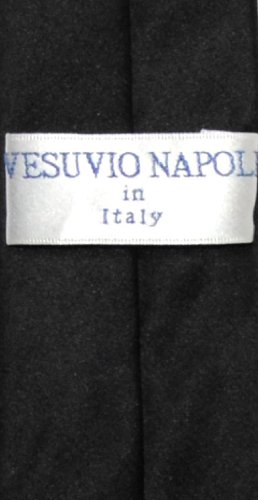 Vesuvio Napoli Boy's CLIP-ON NeckTie Solid BLACK Color Youth Neck Tie2