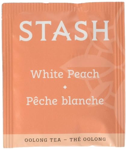 Stash Tea White Peach Oolong Tea 100 Count Teabags in Foil (packaging may vary) Individual Oolong Black Tea Bags, Use in Teapots Mugs or Cups, Brew Hot Tea or Iced Tea