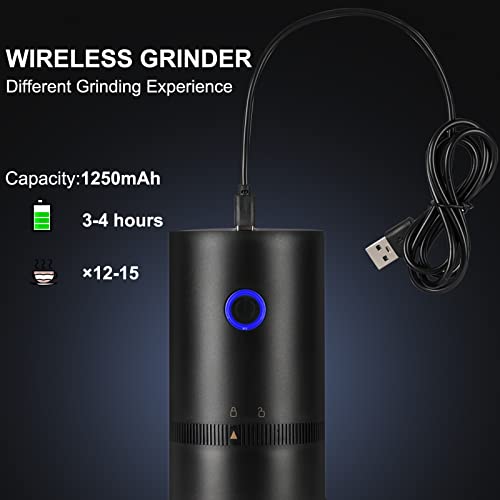 Paracity Coffee Grinder Electric Burr, Small Cordless Coffee Grinder Mini With Multi Grind Setting, Portable Coffee Bean Grinder Automatic For Camping/ Drip/ Espresso/ Pour Over French Press, Usb #TOP2
