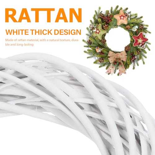 Rotin blanc 30 cm lot de 3 couronnes de fleurs durables et souples - 4