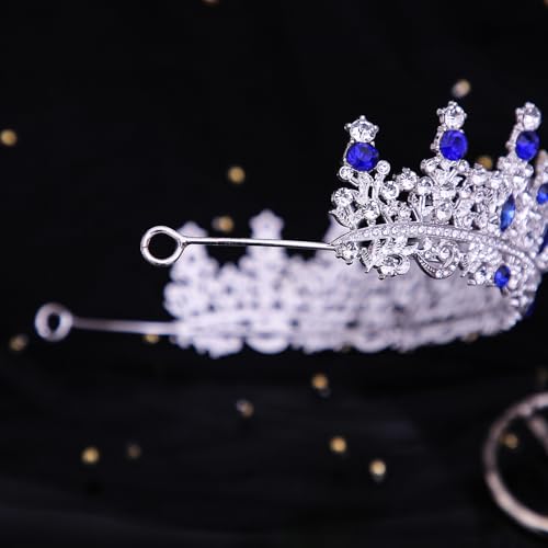 FIRCRE Blue Tiaras and Crowns for Women Wedding Bridal Birthday (Dark Blue) by FIRCRE - Used condition - Image 6