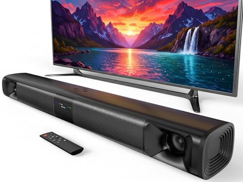 WebsLand Sound Bar for Smart TV, 80W Surround Sound System, 2-in-1 Detachable Design, 2.0 Channel Soundbar, 4 Woofers & Dual Horn Tweeters, Bluetooth5.3 ARC AUX Optical Home Theater Speaker