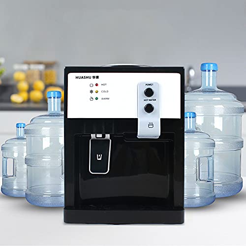 Countertop Water Dispenser Electric Water Dispensers Cooler Hot & Cold Water Cooler Top Loading Dispenser Automatic Temperature Control Water Machine for Home Office (White & Black)