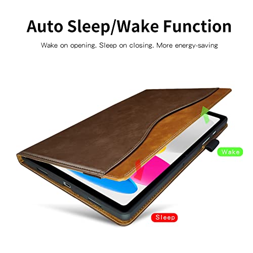 Oduio for iPad (A16) 11th/10th Generation Tablet Case Generation Case (2025/2022) Premium PU Leather Business Flip Case Folio Stand Tablet Cover with Pencil Holder Auto Wake/Sleep Brown by Oduio - Image 5