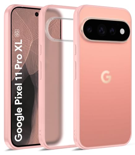 Golden Sand for Google Pixel 11 Pro XL 5G - Rugged Frosted Semi Transparent PC Shock Proof Slim Back Case for Google Pixel 11 Pro XL, Canyon Pink