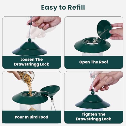 image for EnjoyCool Metal Bird Feeder for Outdoors – 2.4LB Hanging Bird Feeder