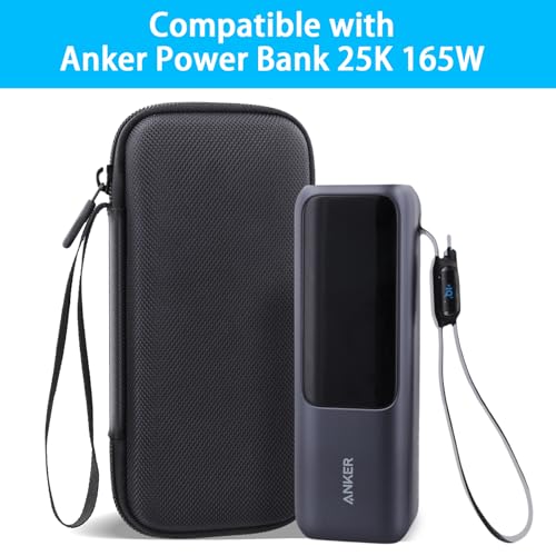 （Case only）Anker Power Bank (25000mAh, 165W, Built-In & Retractable USB-C Cable) A1695 Mobile Battery Storage Case Fall Protection and Easy to Carry, Black - co2CREA