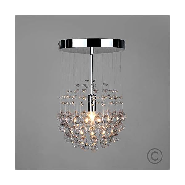 Modern Ceiling Light with Suspended Smoked & Clear Acrylic Droplets - Image 10