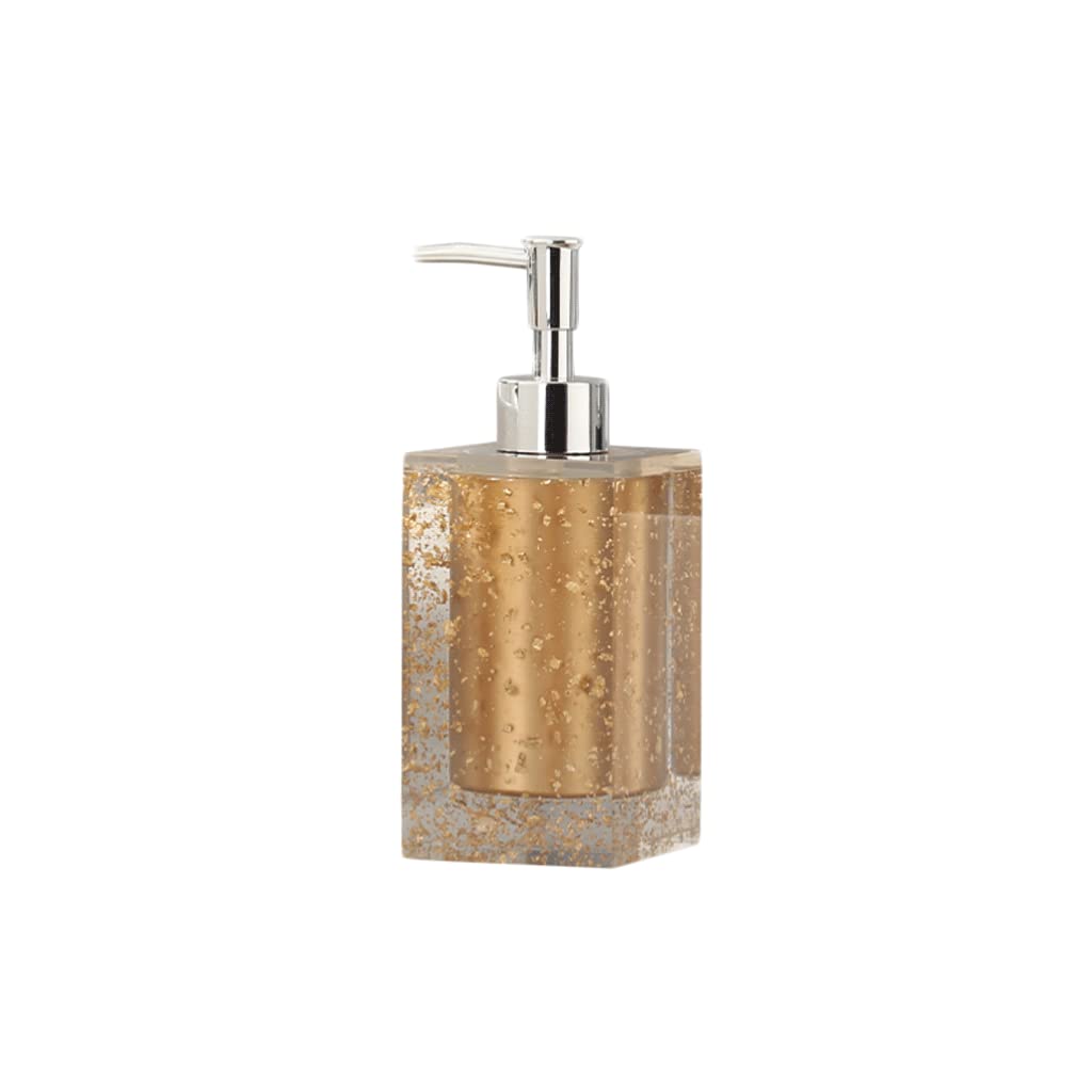 Surek Champagne Gold Simple Resin Soap Dispenser Manual Lotion Dispenser With Pump Countertop For Bathroom Kitchen Multiple Color 500Ml/17.6Oz Easy To Use